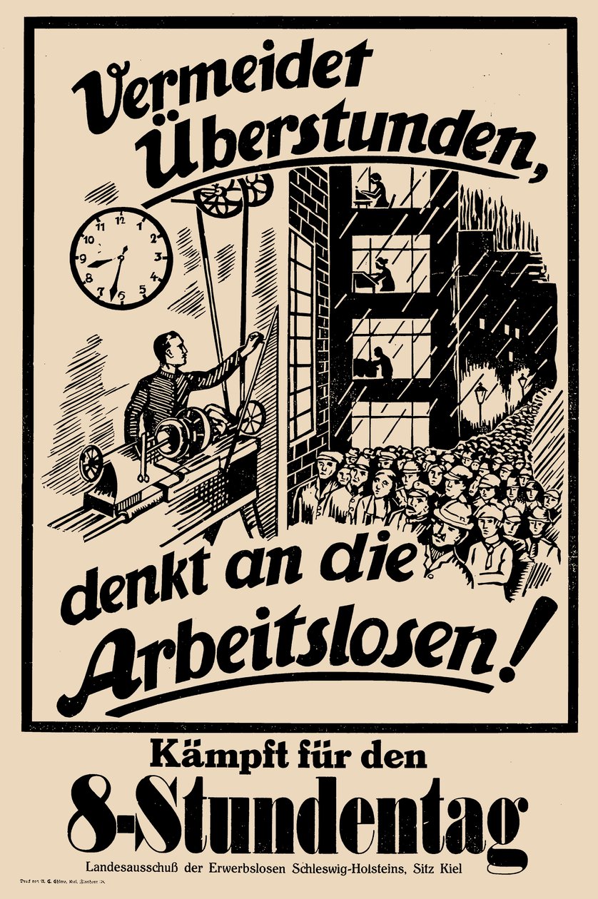 Küzdelem a nyolcórás munkanapért, c. 1925. alkotó: Unbekannt