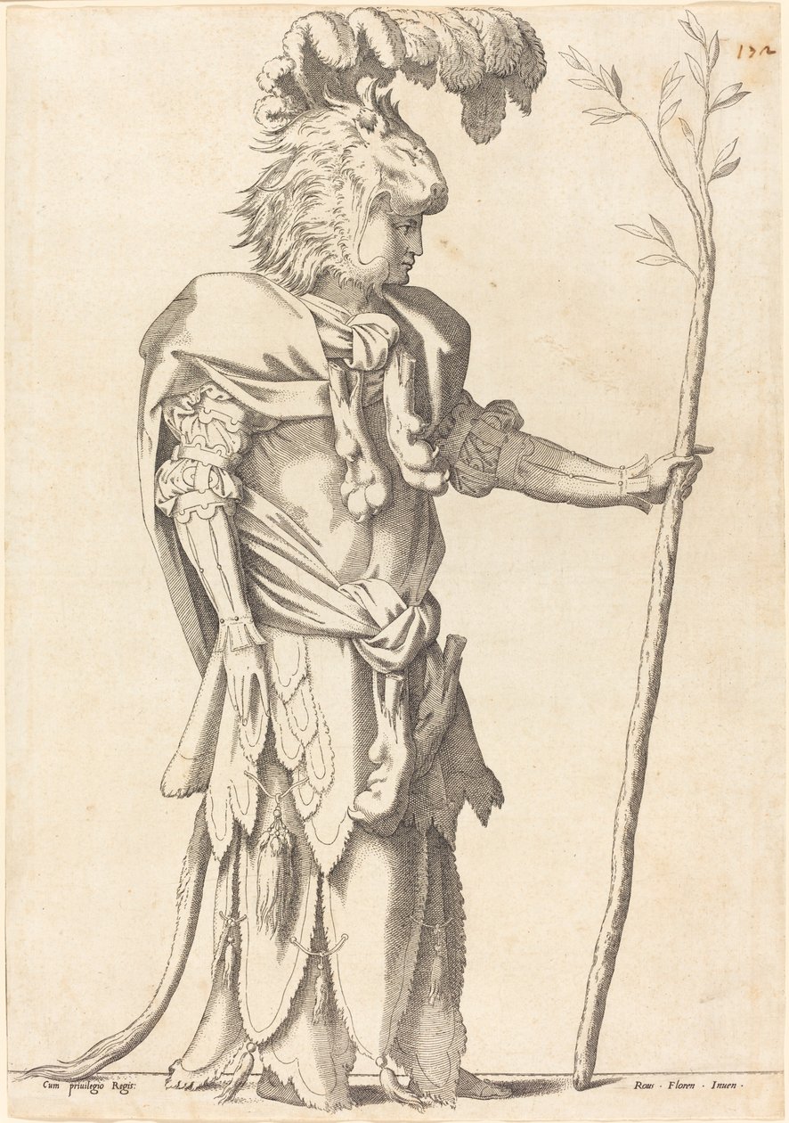 Herkulesnek öltözött figura, c. 1539. alkotó: Unbekannt