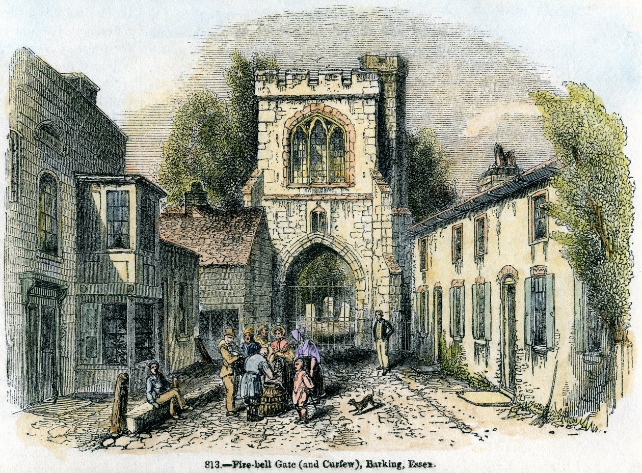 Tűzharang kapu és kijárási tilalom, Barking, Essex, 1845 alkotó: Unbekannt