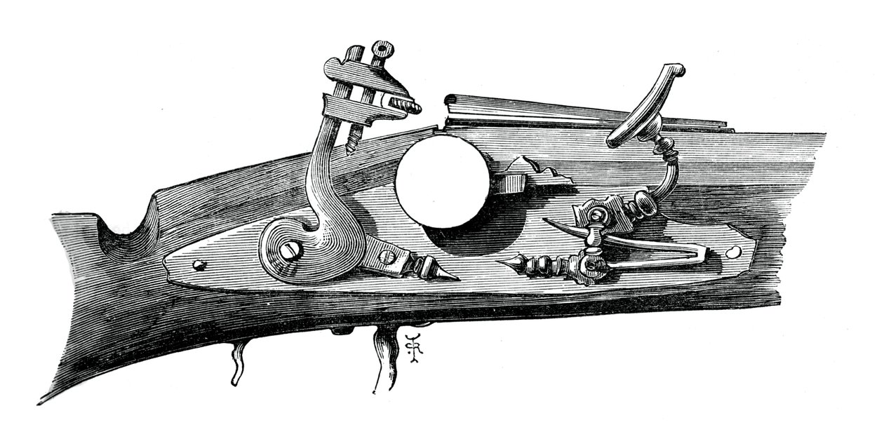 Firelock vagy snapphance a Haddon Hallból, Derbyshire, c1620, c1880 alkotó: Unbekannt