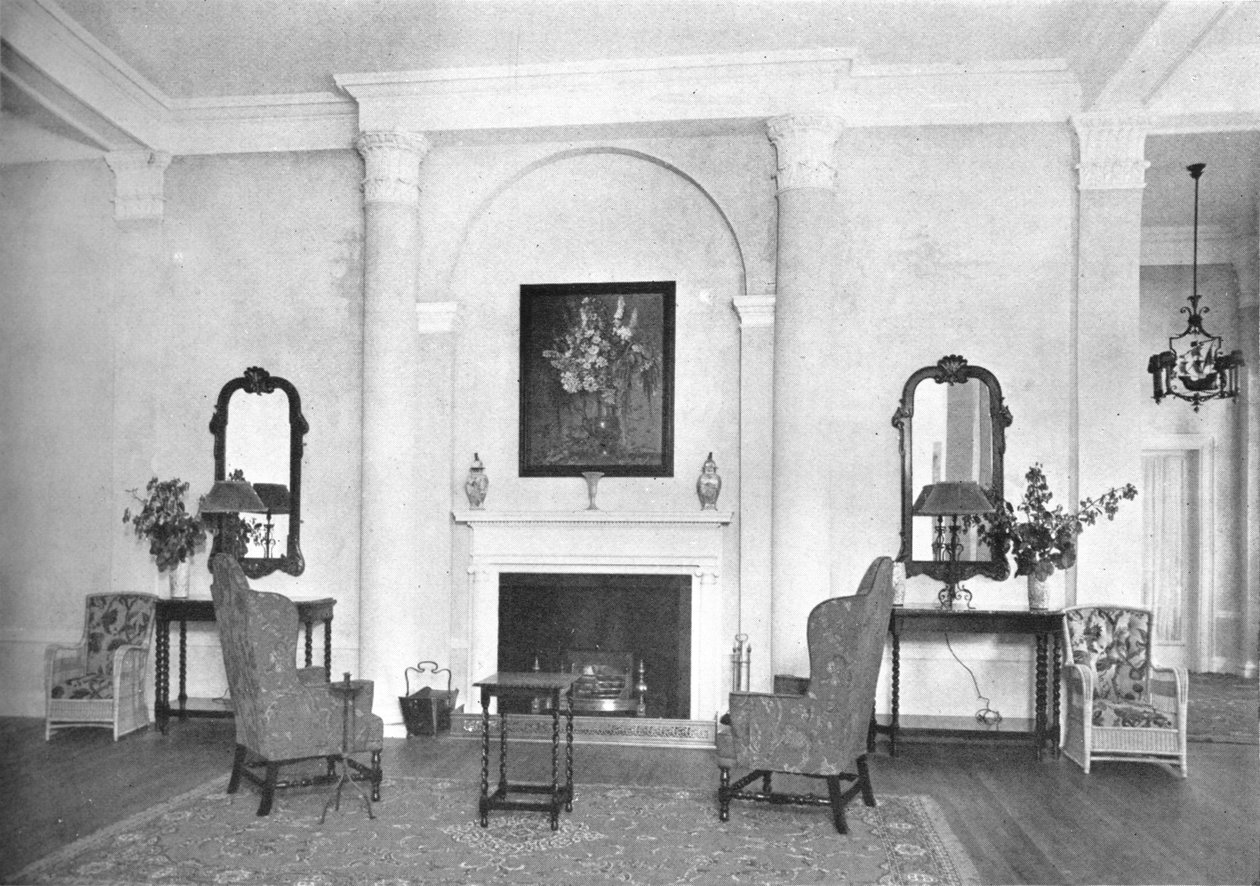 Kandalló a társalgó végén, Hotel Royal Bermudiana, Hamilton, Bermuda, 1924 alkotó: Unbekannt
