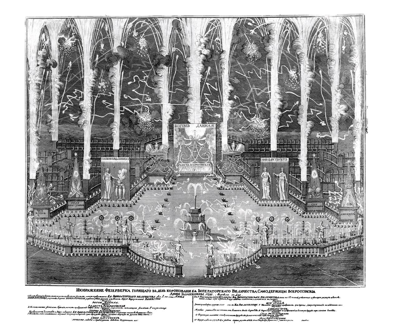 Tűzijáték Anna Ioannovna 1730. április 30-i koronázása alkalmából alkotó: Unbekannt