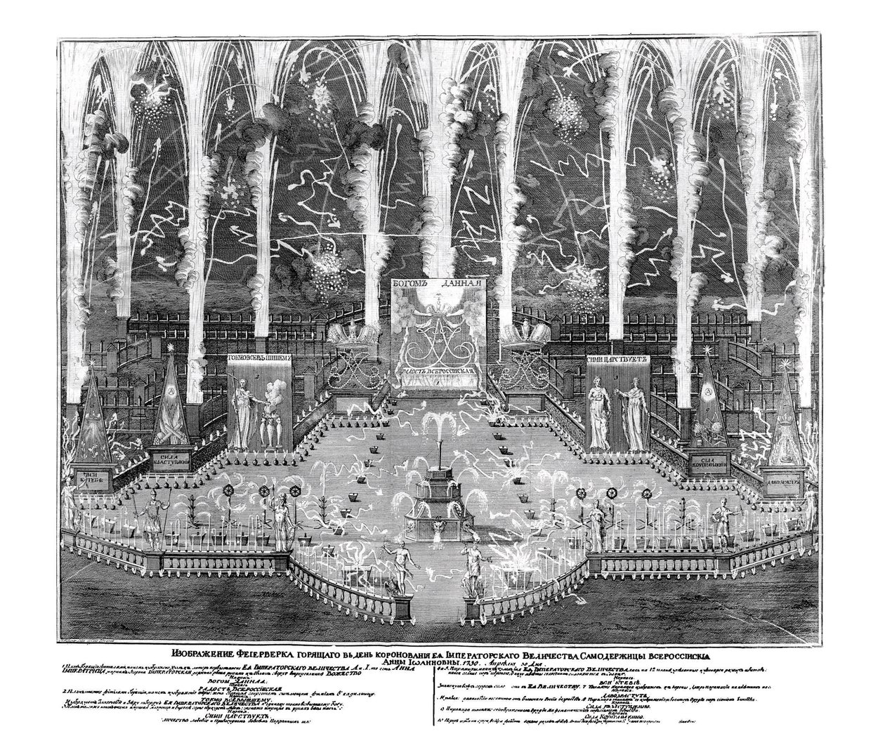 Tűzijáték Anna Ioannovna 1730. április 30-i koronázása alkalmából alkotó: Unbekannt