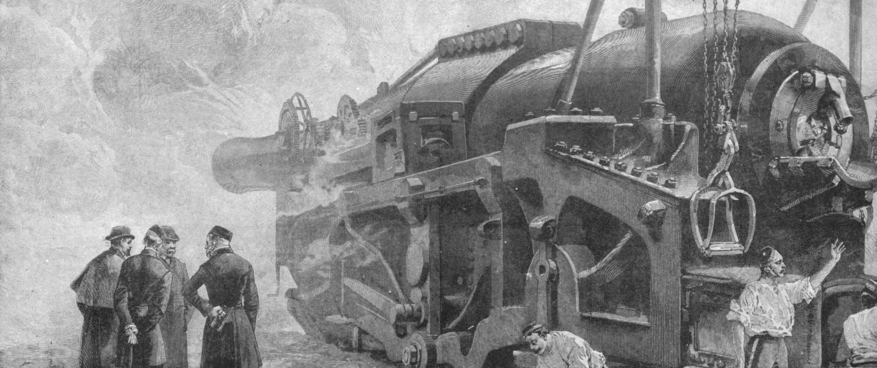 A 111 tonnás fegyver kilövése Woolwichban, 1887. június, 1901. alkotó: Unbekannt