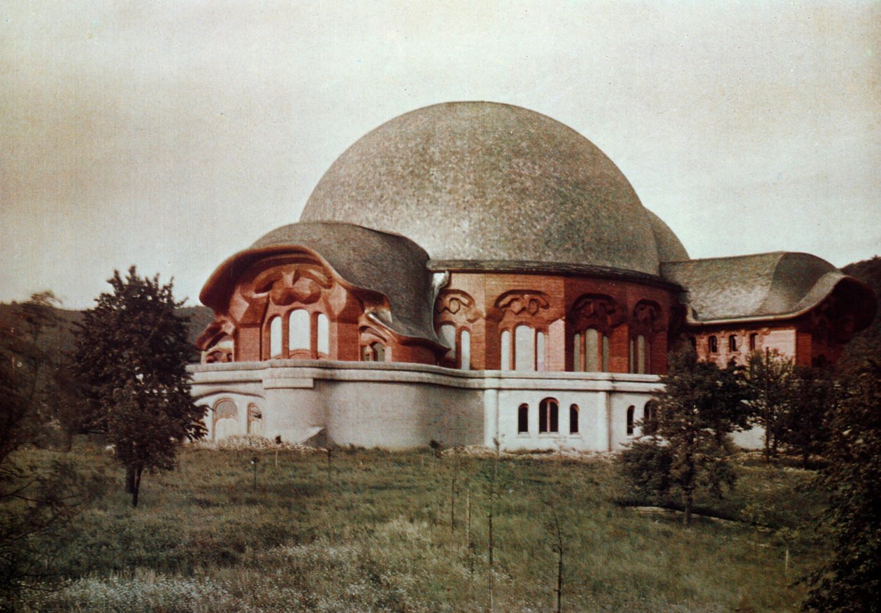 Első Goetheanum, elölnézeti déli nézet, Dornach, Svájc, 1922 alkotó: Unbekannt