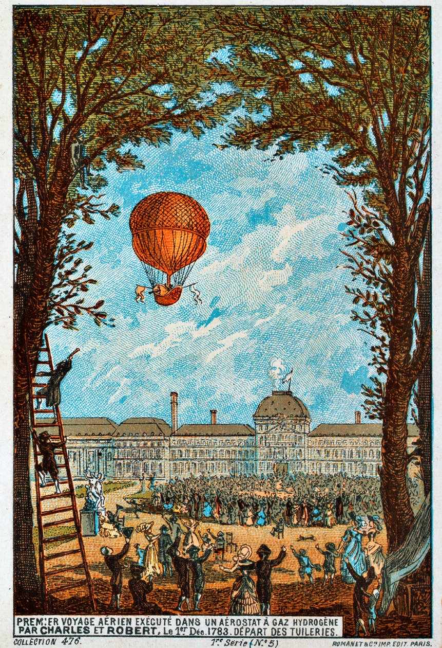 Charles és Robert első légi útja, Párizs, Franciaország, 1783 1890-es évek. alkotó: Unbekannt