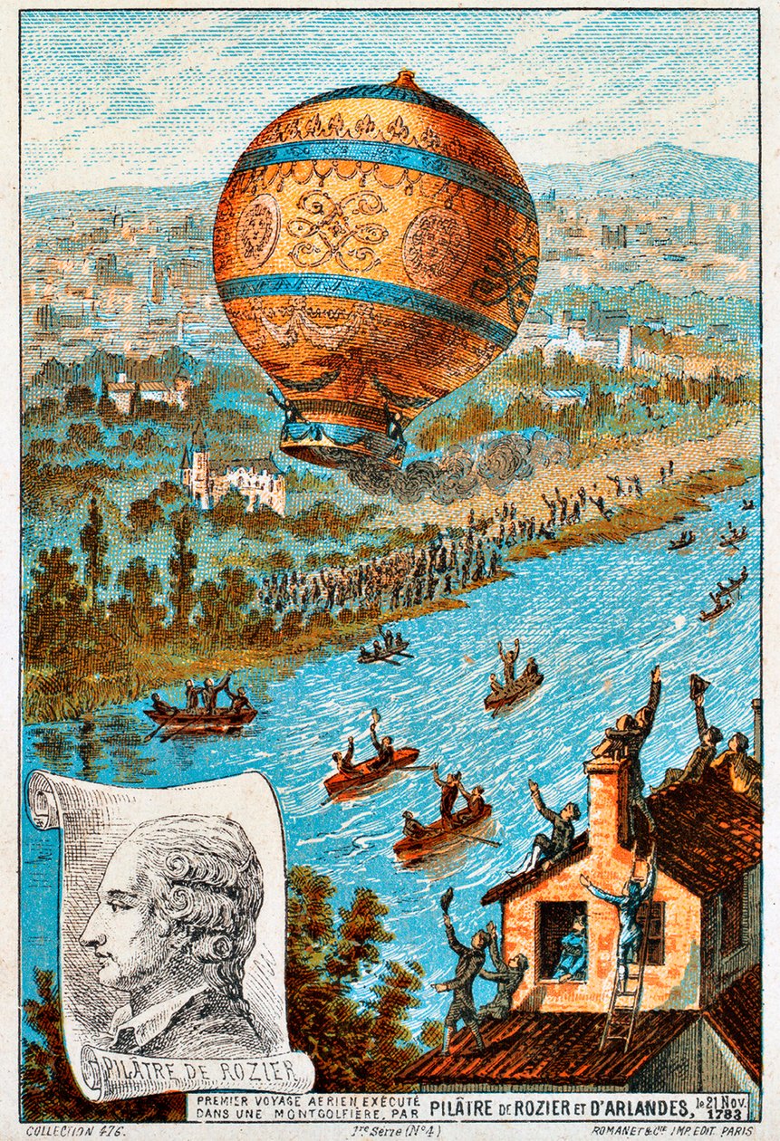 Pilâtre de Rozier és dArlandes első légi útja, Párizs, Franciaország, 1783 1890-es évek. alkotó: Unbekannt