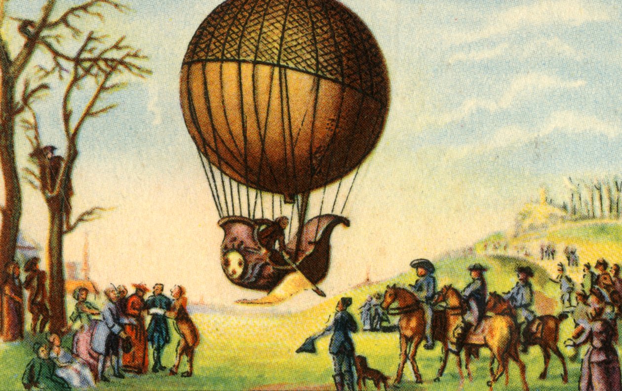 Hidrogénballon első emberes felemelkedése, Párizs, Franciaország, 1783. december 1., 1932. alkotó: Unbekannt