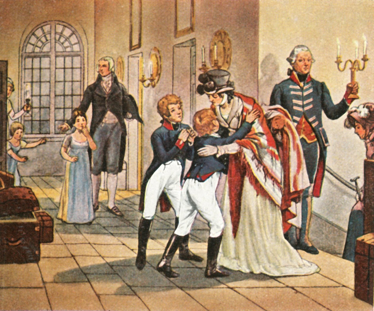 Louise királynő és gyermekei első találkozása a jénai csata után, 1806. október 18-án, 1936. alkotó: Unbekannt