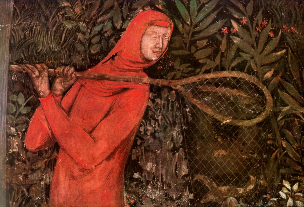 Halászat, freskótöredék, 14. század 1909 alkotó: Unbekannt