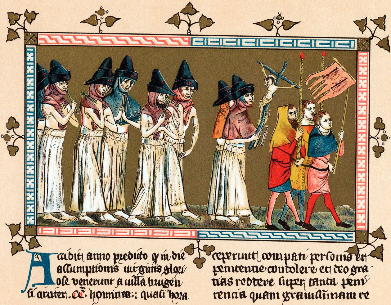 Flagellants a hollandiai Tournai Doornik városában, 1349 alkotó: Unbekannt