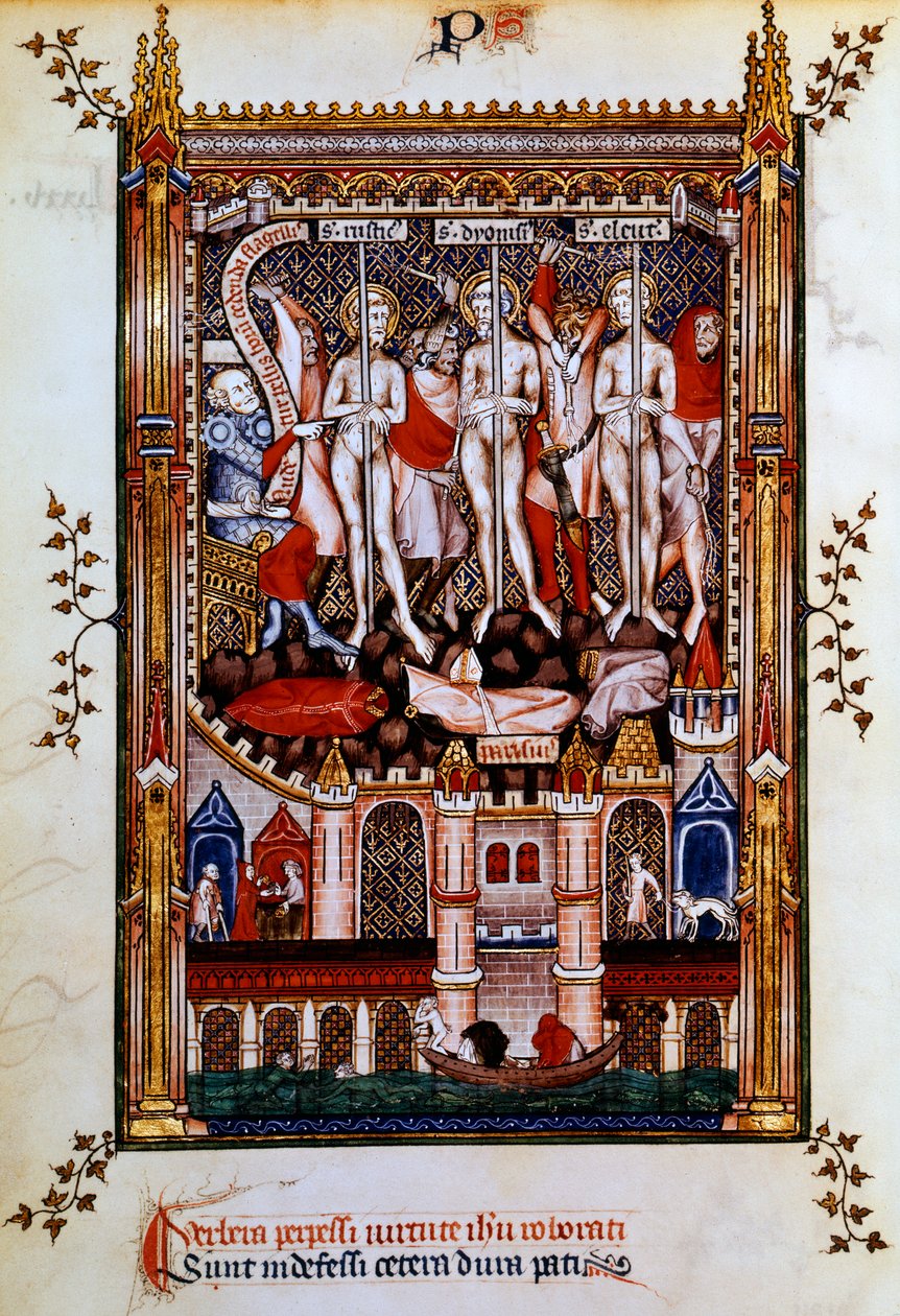 St Denis, St Rustic és Szent Eleutherius megkorbácsolása, 1317 alkotó: Unbekannt