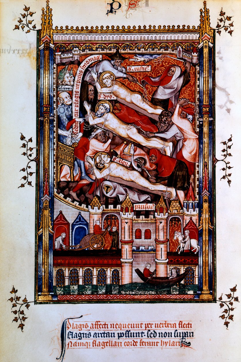 St Denis, St Rustic és Szent Eleutherius megkorbácsolása, 1317 alkotó: Unbekannt