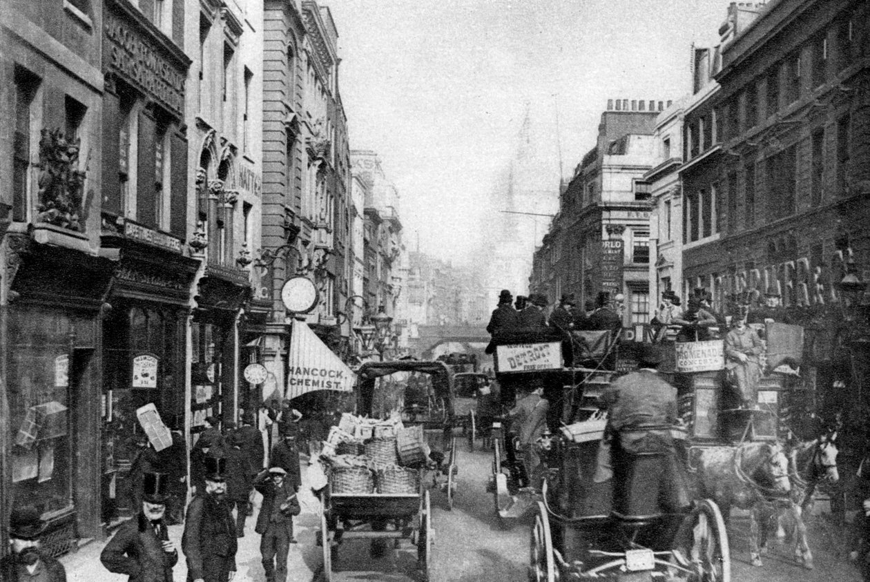 A Fleet Street a londoni Salisbury Court felől nézve, 1880, 1926-1927 alkotó: Unbekannt