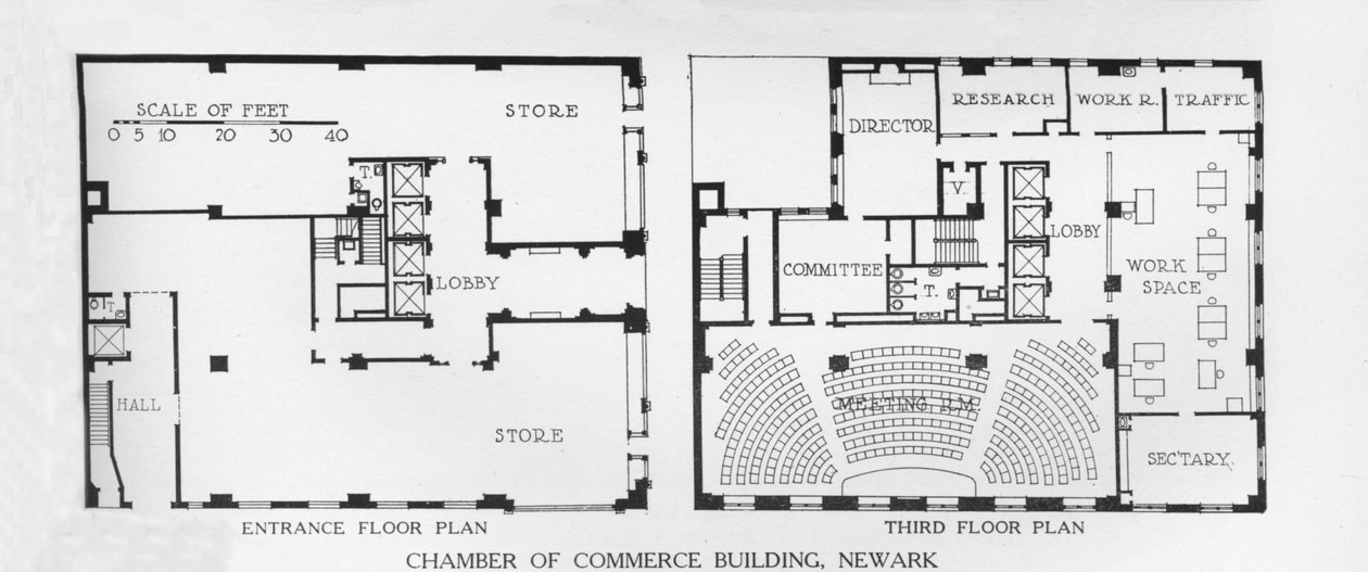 Alaprajzok, Kereskedelmi Kamara épülete, Newark, New Jersey, 1924 alkotó: Unbekannt