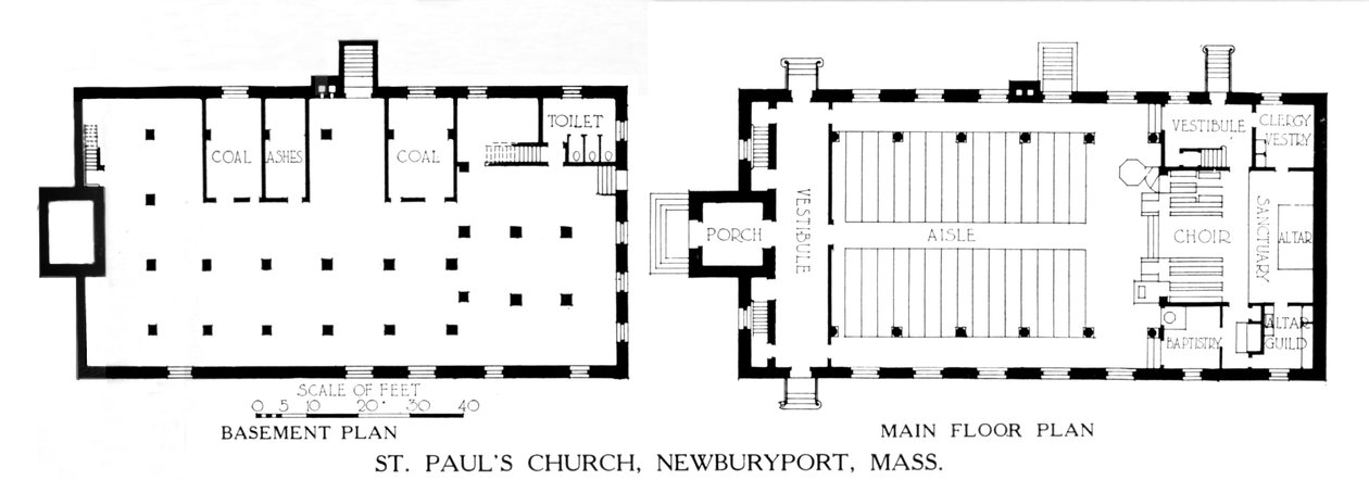 Alaprajzok, St Pauls Church, Newburyport, Massachusetts, 1924 alkotó: Unbekannt
