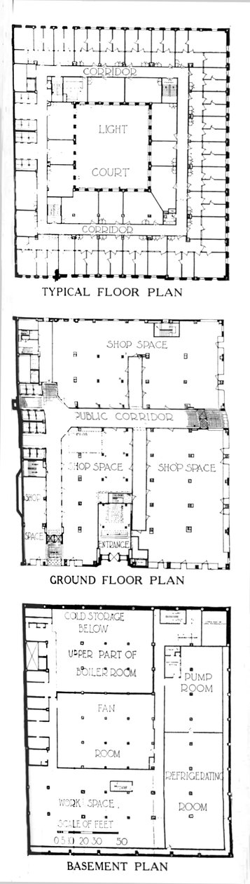 Alaprajzok, az SW Straus & Co Building, Chicago, Illinois, 1924 alkotó: Unbekannt