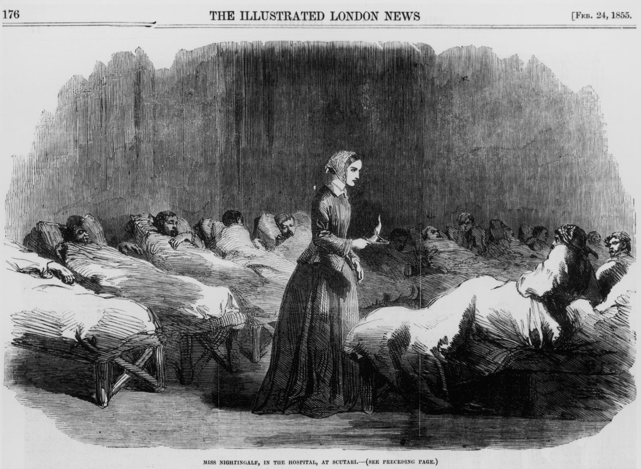 Florence Nightingale angol ápolónő és kórházi reformátor, 1855 alkotó: Unbekannt