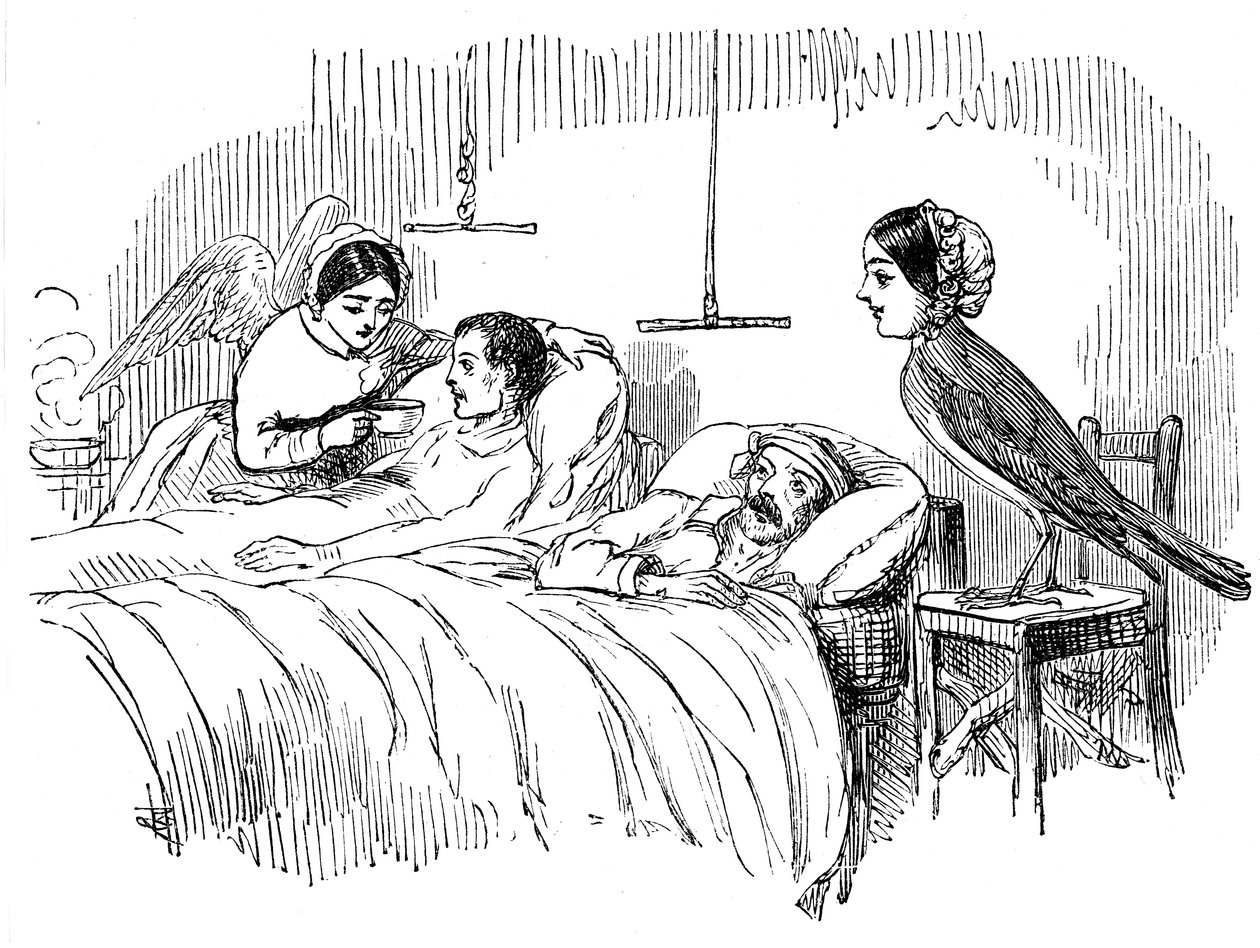 Florence Nightingale egy nővért néz a munkahelyén, 1854 alkotó: Unbekannt