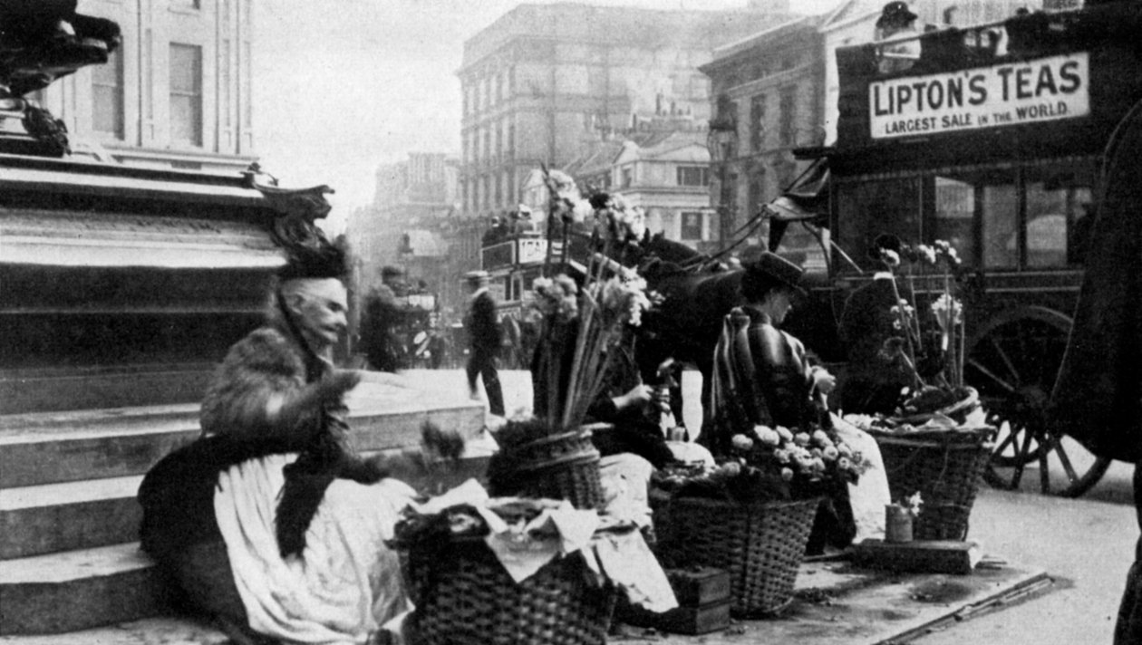 Virágárusok a Piccadilly Circusban, London, 1901, 1951 alkotó: Unbekannt