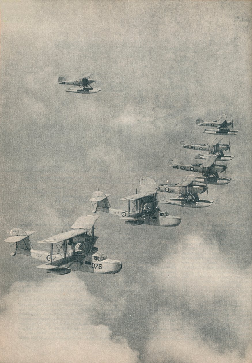Repülő csónakok és úszó repülőgépek a Királyi Haditengerészet repülőgép-hordozóiról, c1936 c1937 alkotó: Unbekannt