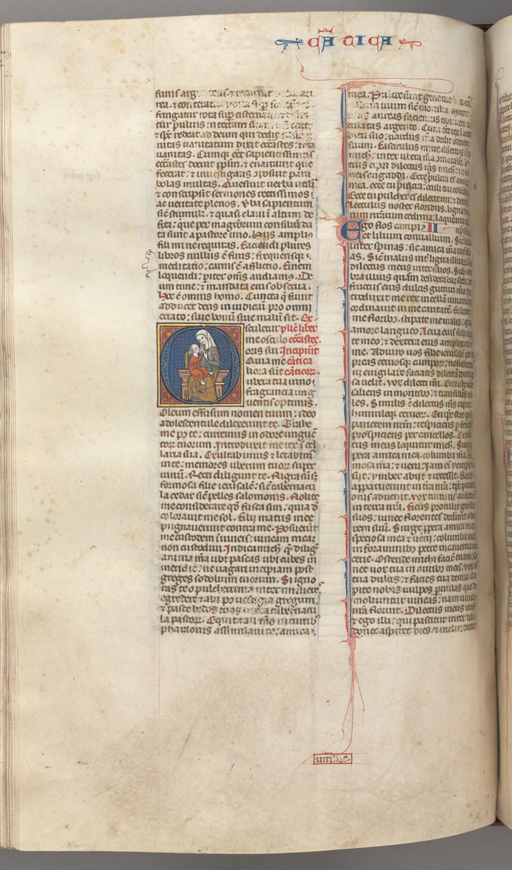 Fol. 249v, Song of Songs, történeti kezdetű O, the Virgin and Child, c. 1275-1300. alkotó: Unbekannt