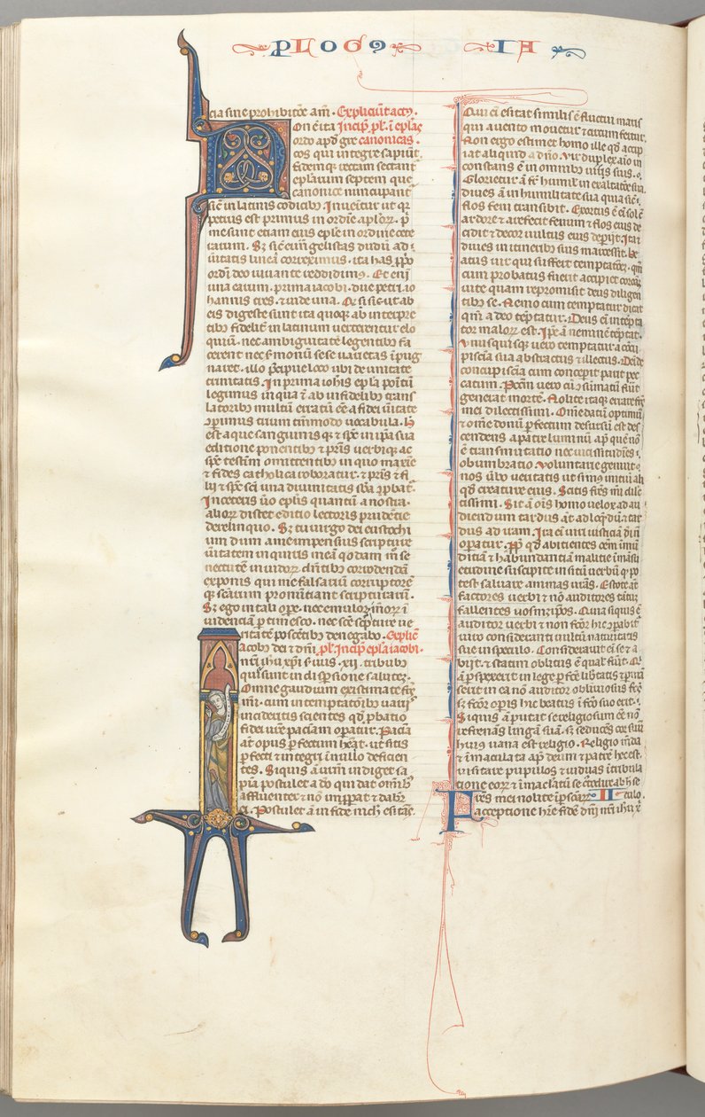 Fol. 476v, James, historikus kezdetű I, Jakab tekercssel áll, c. 1275-1300. alkotó: Unbekannt