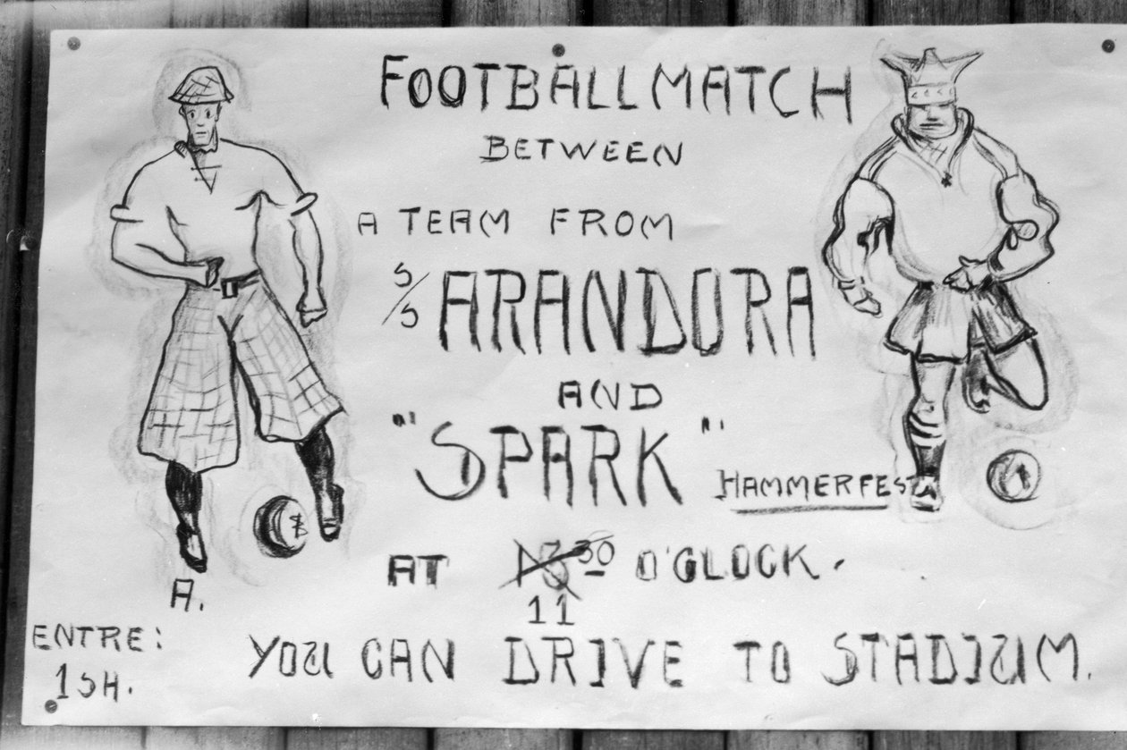 Futballmérkőzés plakátja, Hammerfest, Észak-Norvégia, 1929 alkotó: Unbekannt