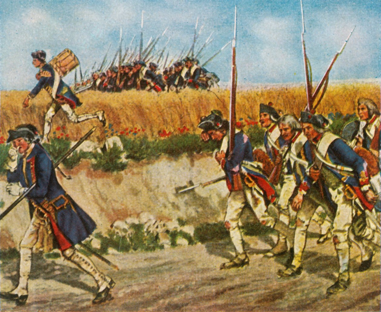 Frigyes csapatok erőltetett menete Mährenből Küstrinbe, 1758, 1936. alkotó: Unbekannt
