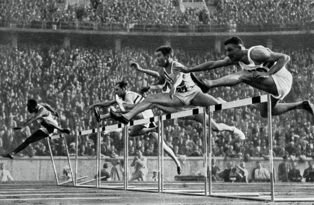Forrest Towns amerikai olimpiai bajnok 110 méter gátfutásban, 1936 alkotó: Unbekannt