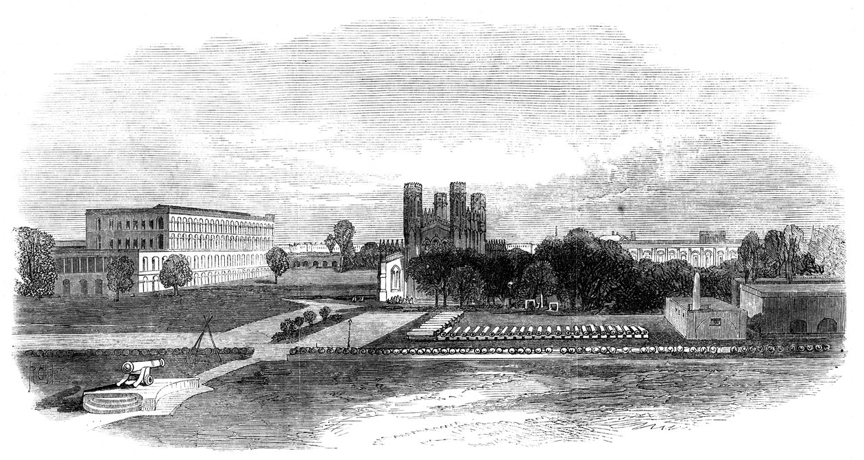 Fort Church és South Barracks, Kalkutta, India, 1870 alkotó: Unbekannt