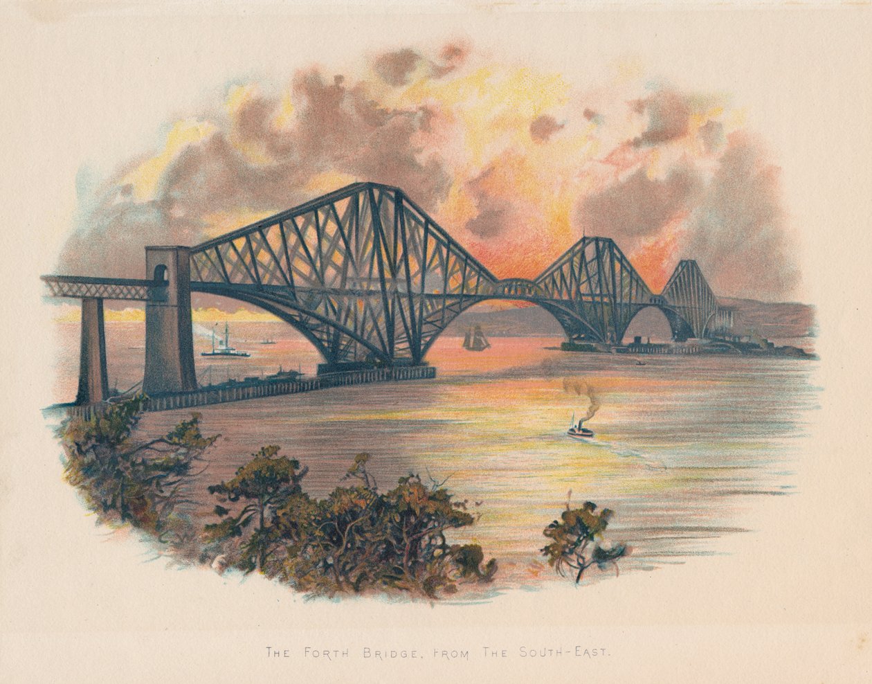Forth Railway Bridge délkeletről, Skócia, c1895 alkotó: Unbekannt