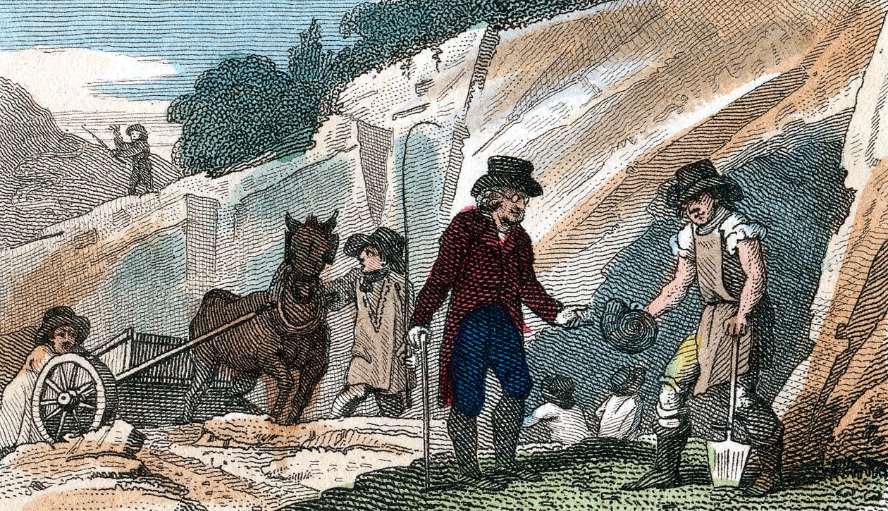 Kövületvadászat Cherry Hinton krétagödörben, Cambridgeshire-ben, 1822 alkotó: Unbekannt