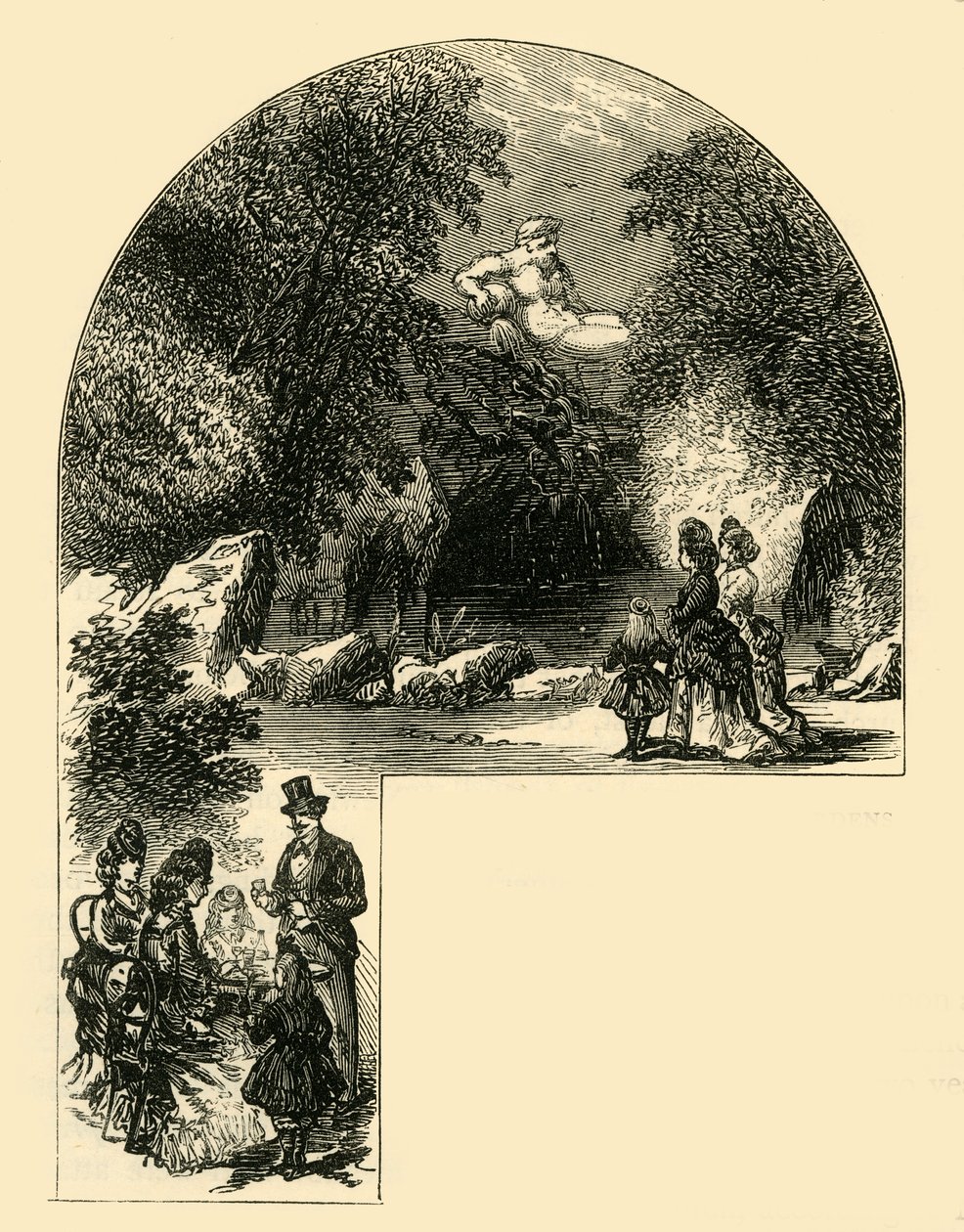 Szökőkút a Surrey Gardensben, 1878. alkotó: Unbekannt
