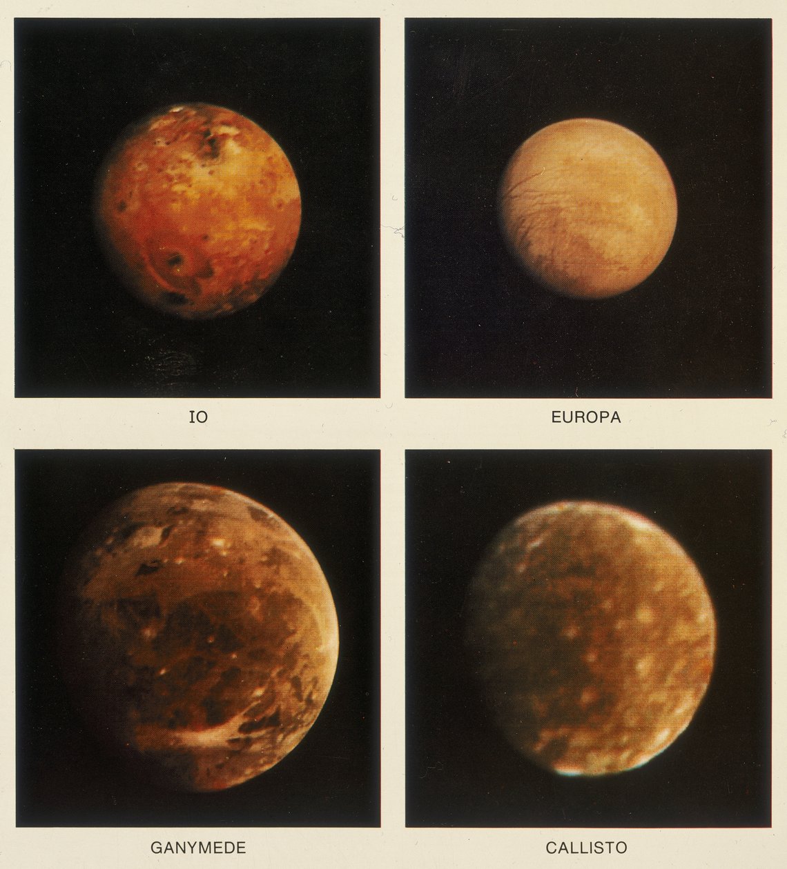 A Jupiter négy holdja. Io, Europa, Ganymedes és Callisto, 1979 alkotó: Unbekannt