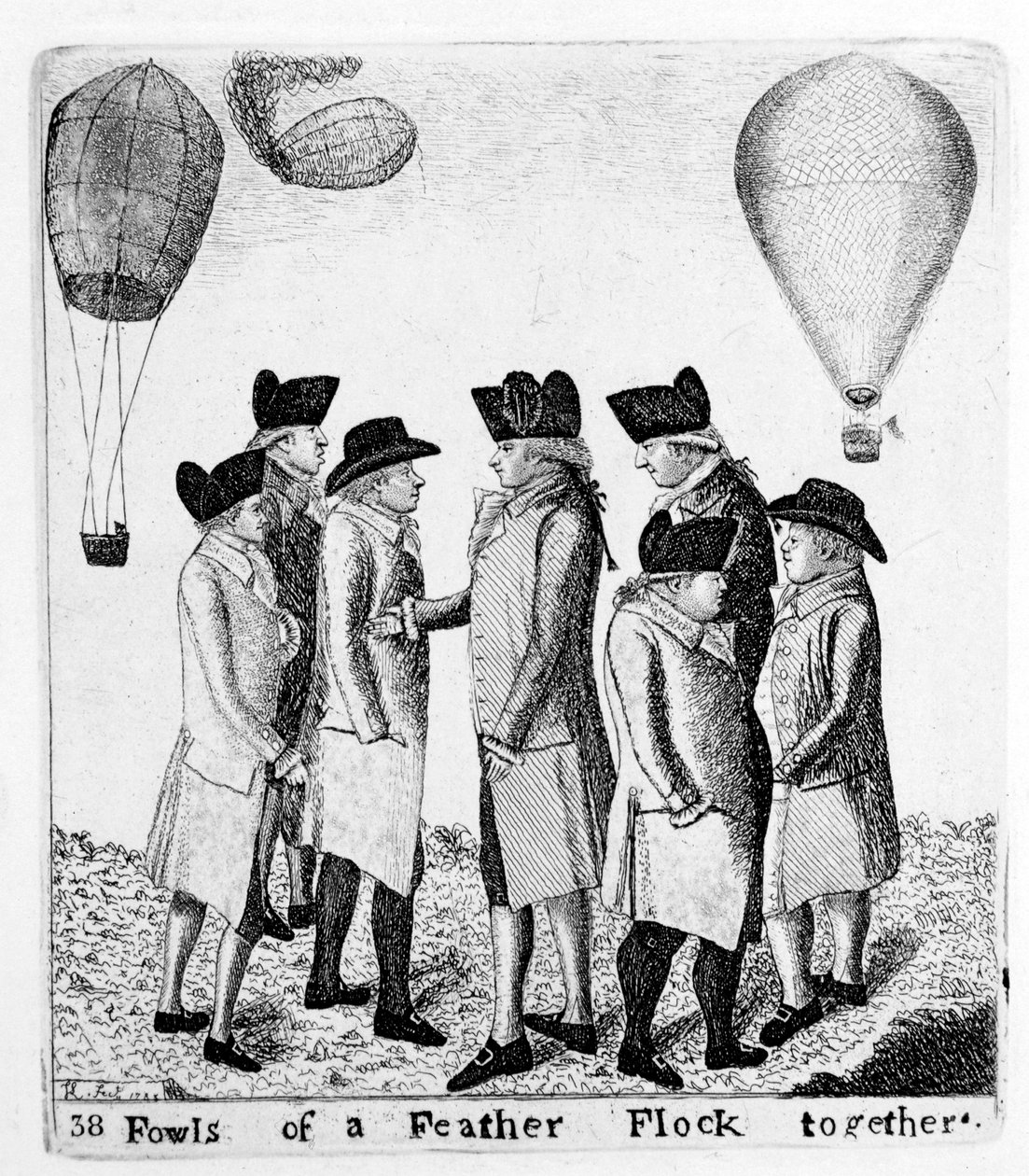 Egy tollas nyáj szárnyasai együtt, egy csoport repülõgép, c1785 alkotó: Unbekannt