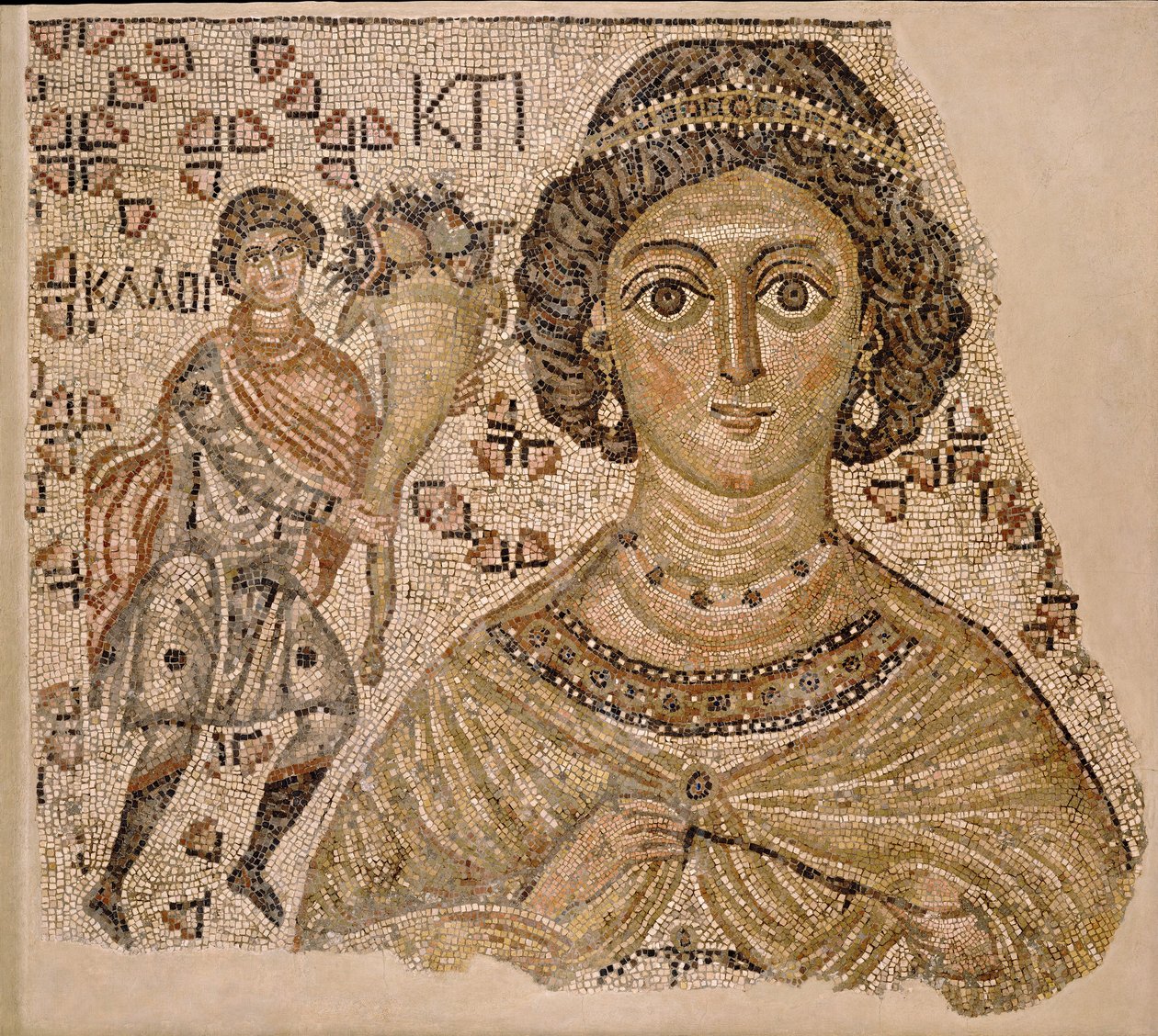 Padlómozaik töredéke Ktisis megszemélyesítésével, bizánci, 500-550. alkotó: Unbekannt