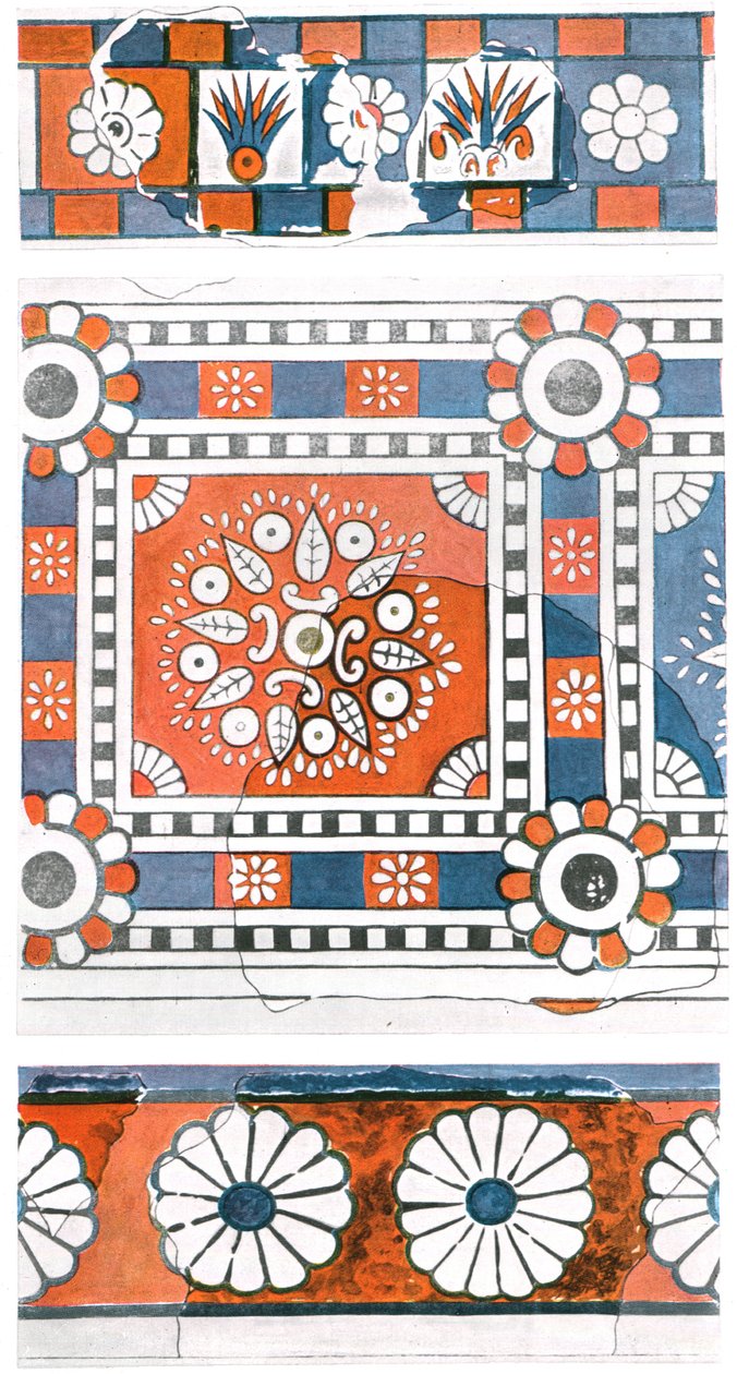 Falfestménytöredékek, I. Tukulti-Ninurta palota, Kar-Tukulti-Ninurta, Asszíria, 1928. alkotó: Unbekannt
