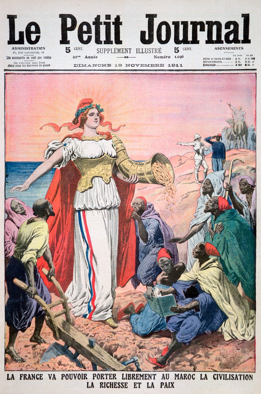 Franciaország civilizációt, gazdagságot és békét biztosít Marokkónak, 1911. november 19 alkotó: Unbekannt