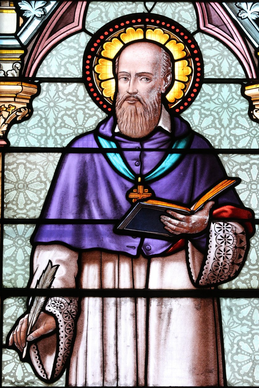 Francis de Sales. Híressé vált mély hite és gyengéd hozzáállása a protestáns reformáció eredményeként uralkodó vallási megosztottsághoz a franciaországi Monnetier-Mornexben. alkotó: Unbekannt