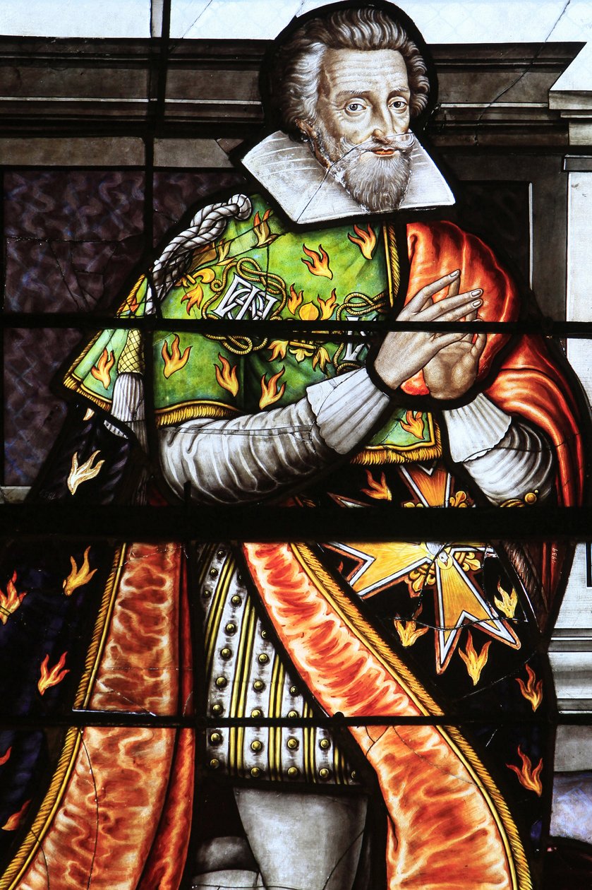 Francois de la Grange. Ólomüveg ablak részlete a Szűz Mennybemenetele, Bourges, Franciaország alkotó: Unbekannt