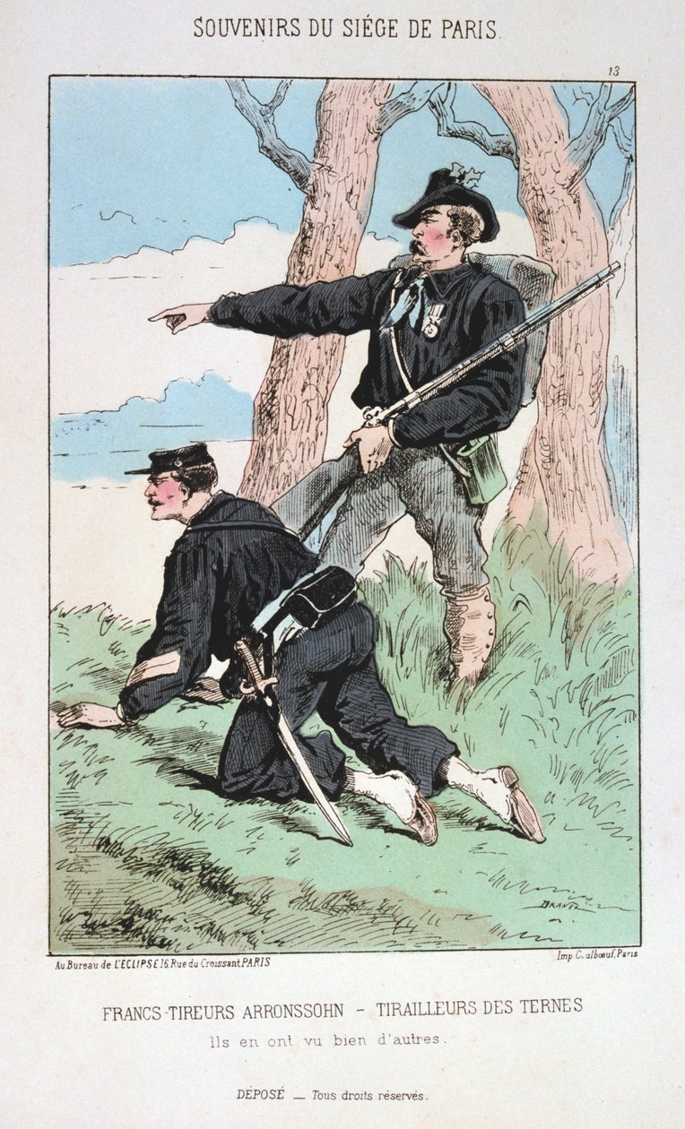 Francs Tireurs Arronssohn – Tirailleurs des Ternes, Párizs ostroma, 1870-1871 alkotó: Unbekannt