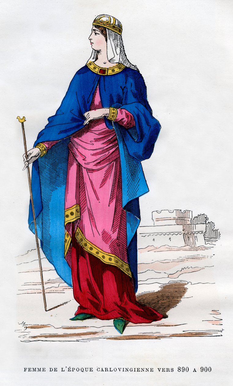 A Karolingok korabeli frank nő, 890-900 1882-1884 alkotó: Unbekannt
