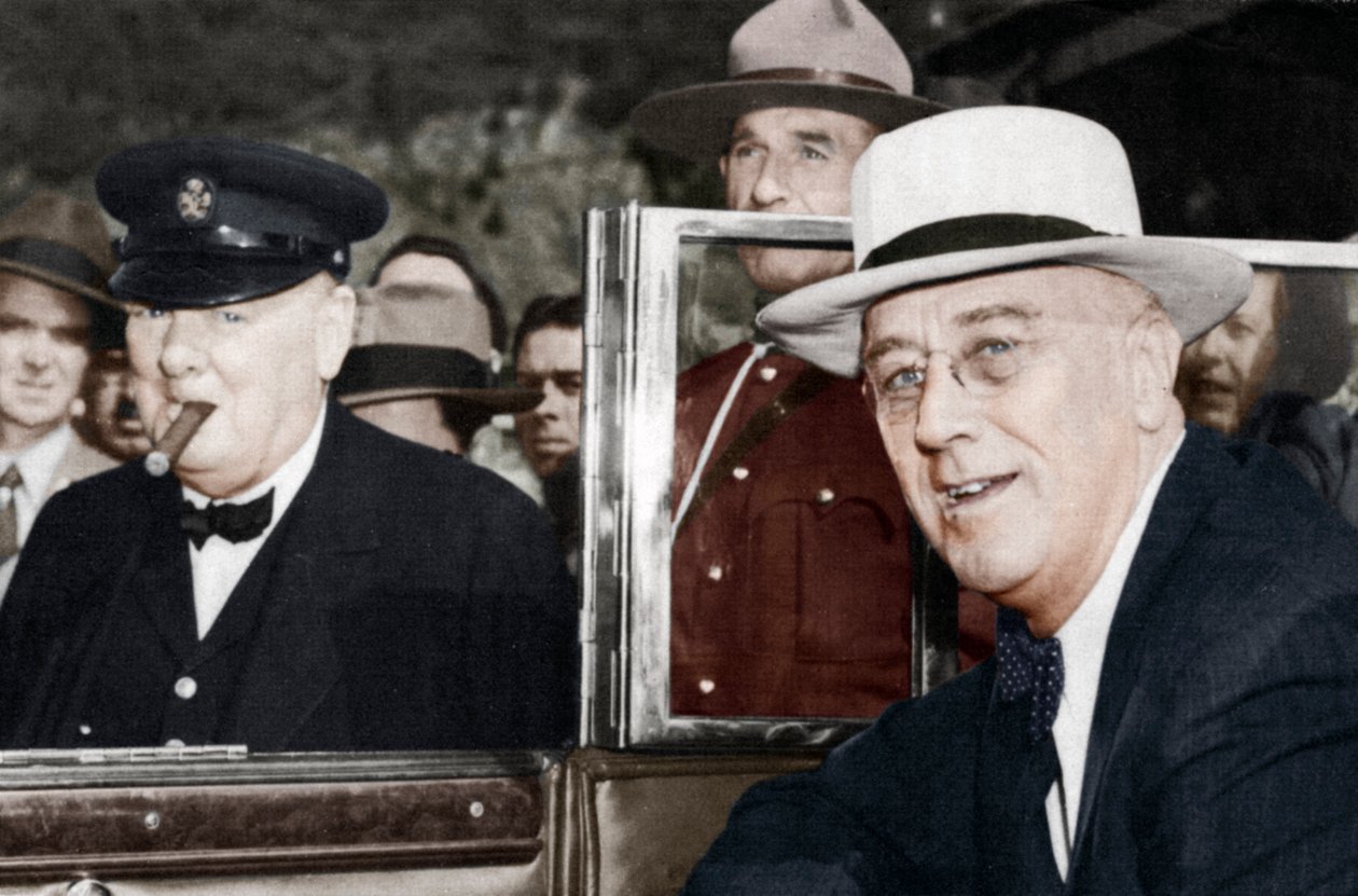 Franklin D. Roosevelt és Winston Churchill találkozása Quebecben, Kanadában, 1944 alkotó: Unbekannt