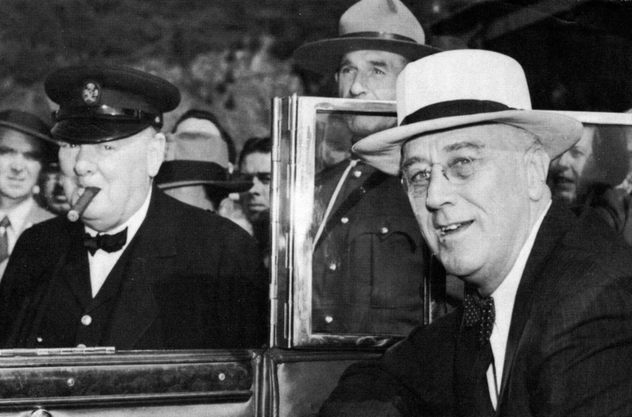 Franklin D. Roosevelt és Winston Churchill találkozása Quebecben, Kanadában, 1944 alkotó: Unbekannt