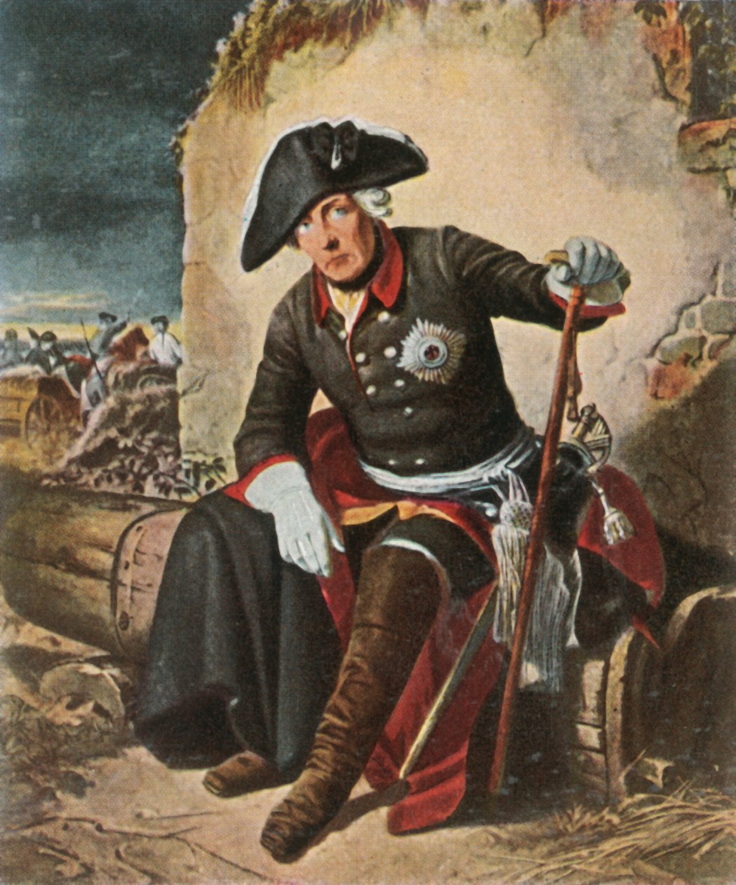 Nagy Frigyes a kolíni csata után, 1757. június 18., 1936. alkotó: Unbekannt
