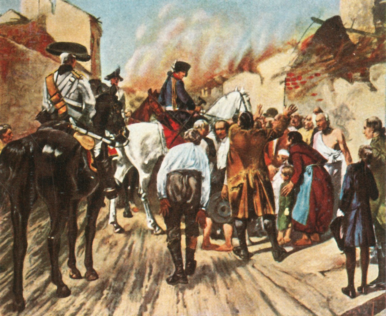 Nagy Frigyes a küstrini romokban a zorndorfi csata előtt, 1758. augusztus 25-én, 1936. alkotó: Unbekannt