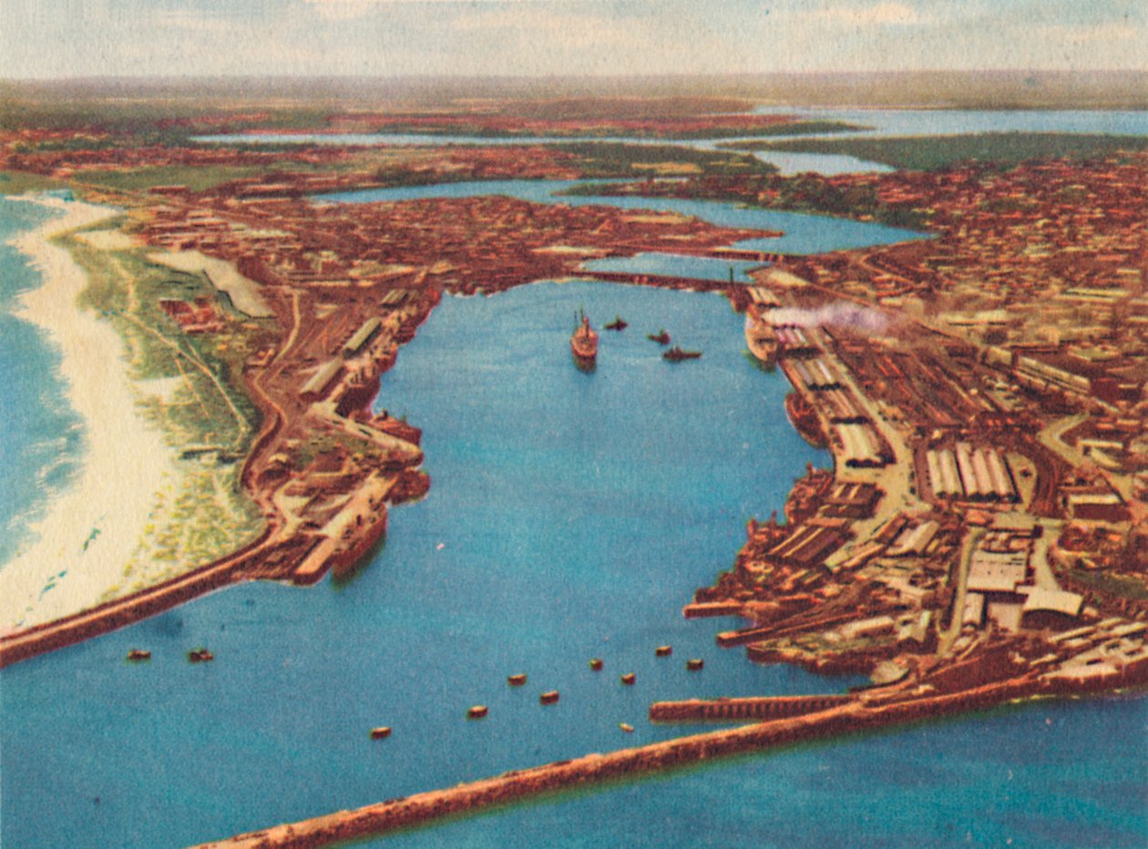 Fremantle kikötője a levegőből, 1947. alkotó: Unbekannt