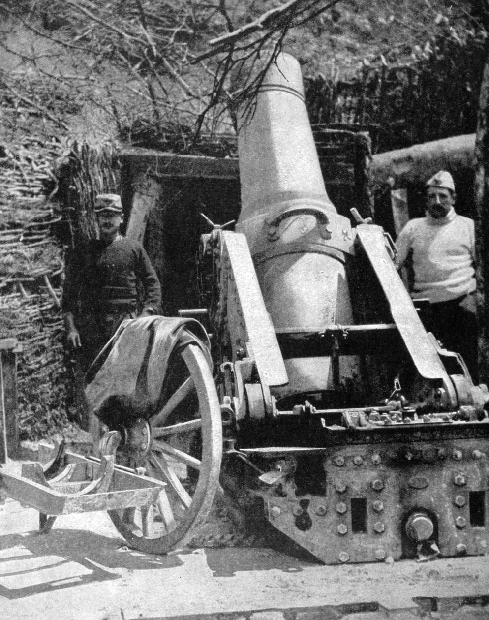 Francia 270-es nehéztüzérségi aknavető, Artois, Franciaország, I. világháború, 1915 alkotó: Unbekannt