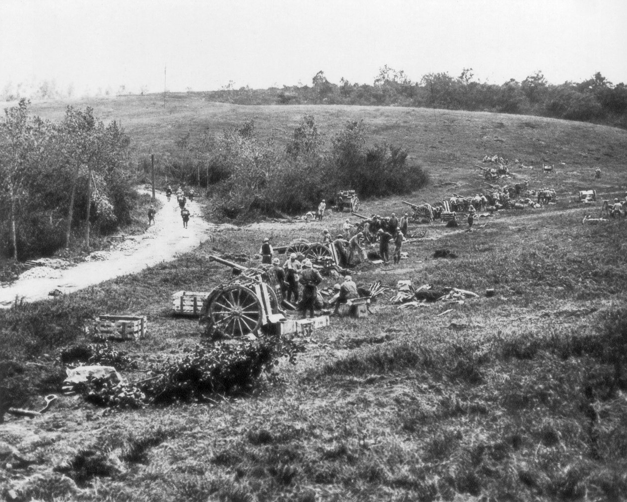 Francia 75. tüzérségi üteg, Aisne, Franciaország, 1918. július 18 alkotó: Unbekannt